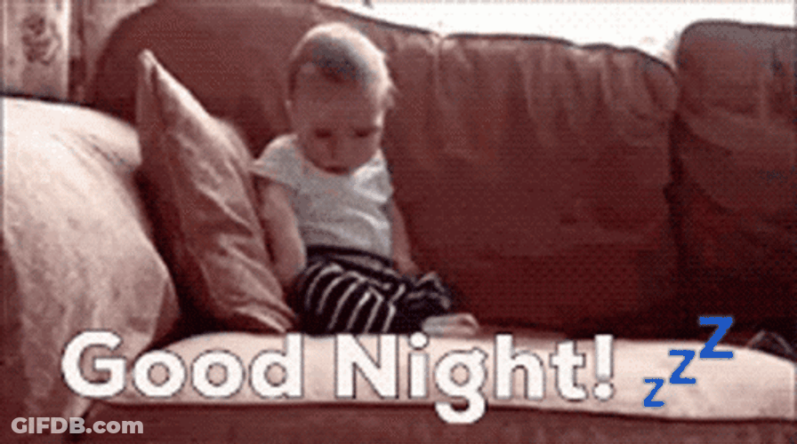 Dobranoc Sleepy Baby Fell Down GIF