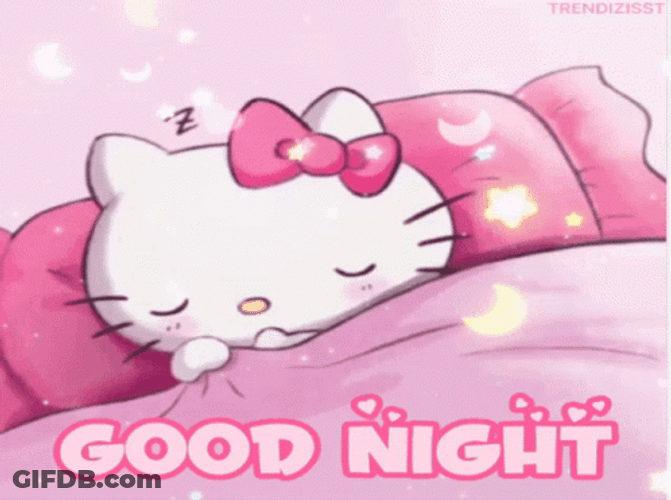 Dobranoc Sleepy Hello Kitty GIF