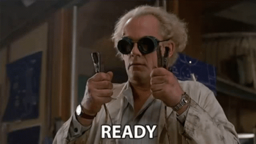 Doc Brown Electricity Shock Ready GIF