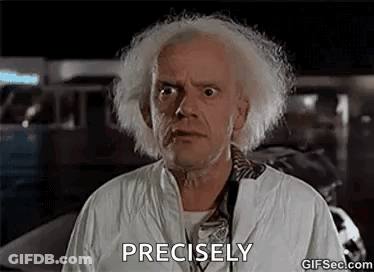 Doc Brown Making Funny Face Saying Precisely GIF