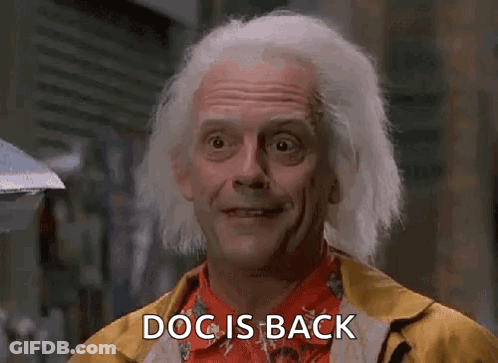 Doc Brown Says Doc Is Back GIF