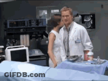 Doctor And Nurse Kissing In Hospital GIF