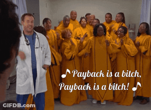 Doctor In Front Of Choir Singing Payback Is A Bitch GIF