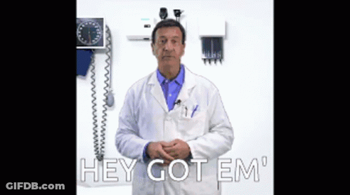 Doctor In Lab Coat Saying Hey Got Em GIF