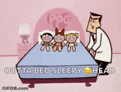 Doctor Putting Three Dolls On Bed Outta Bed Sleepy Head GIF