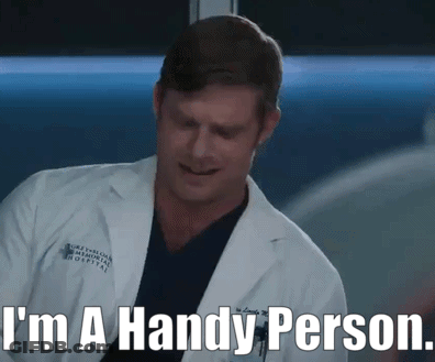 Doctor Saying I'm A Handy Person In Hospital Room GIF