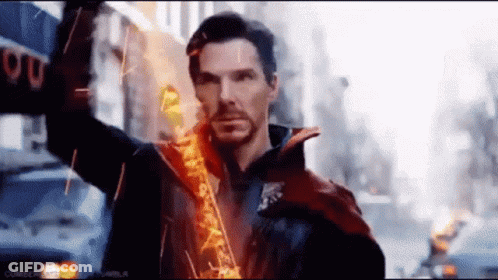 Doctor Strange Holding Sword With Fire GIF
