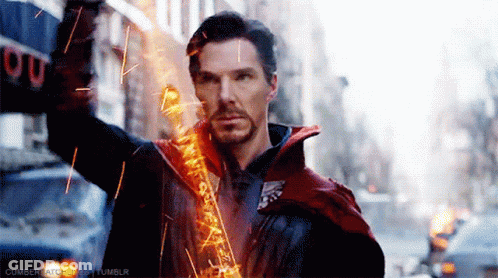Doctor Strange Holding Sword With Sparks GIF