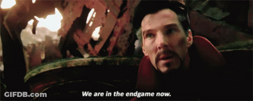 Doctor Strange Says " We Are In The Endgame Now " In A Movie Scene GIF