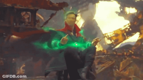 Doctor Strange Sitting Holding Green Glowing Object GIF