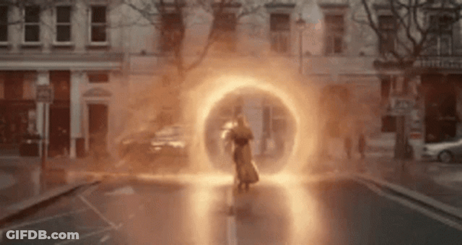 Doctor Strange Teleporting Thru Portal GIF