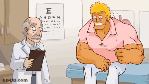Doctor Talking To Patient In Front Of Eye Chart GIF