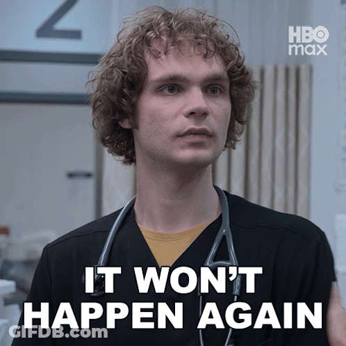 Doctor With Stethoscope Says It Won't Happen Again GIF