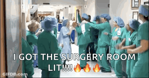 Doctors And Nurses In Hallway Saying I Got The Surgery Room Lit GIF