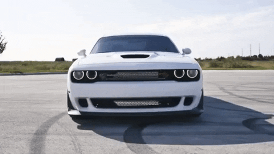 Dodge Challenger 2019 Widebody White GIF