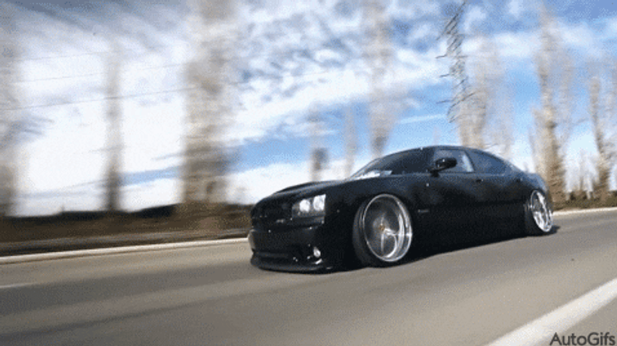 Dodge Challenger Hellaflush Black Car GIF