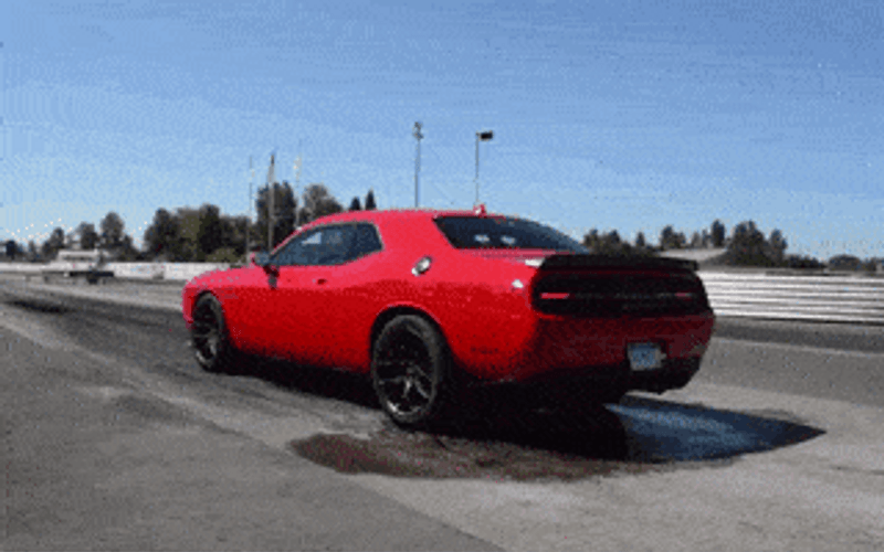 Dodge Challenger Red Smoke Out GIF