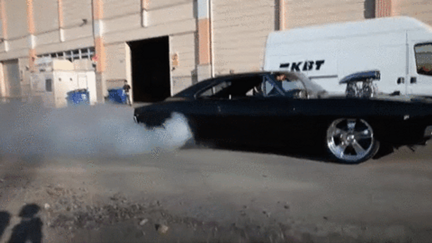Dodge Challenger Smoke Drive GIF