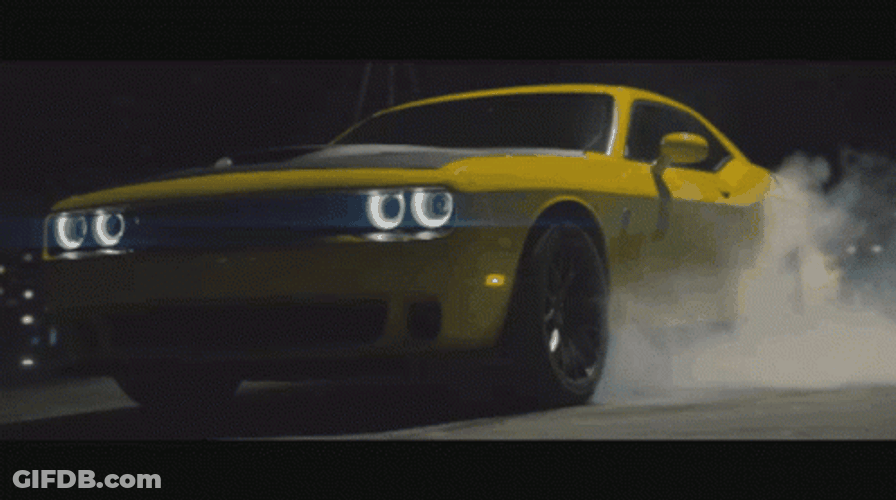 Dodge Challenger SRT Hellcat Yellow GIF