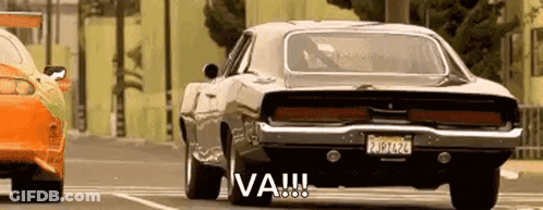 Dodge Charger Next To Orange Car GIF