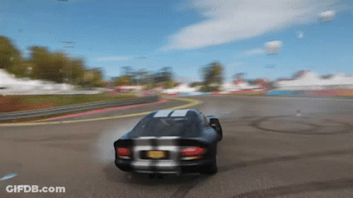 Dodge Viper Driving On Track With License Plate JC GIF