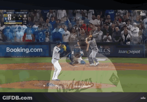 Dodgers Baseball Game On Screen GIF