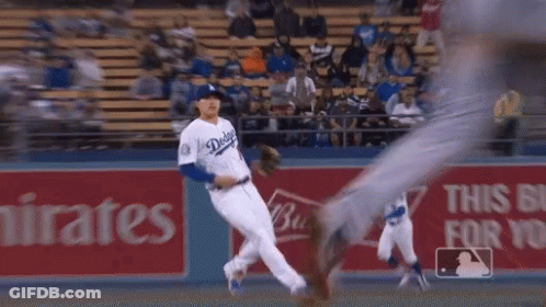 Dodgers Baseball Player Catching Ball GIF