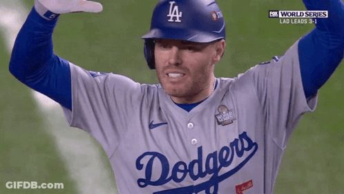 Dodgers Baseball Player Celebrates Lead GIF