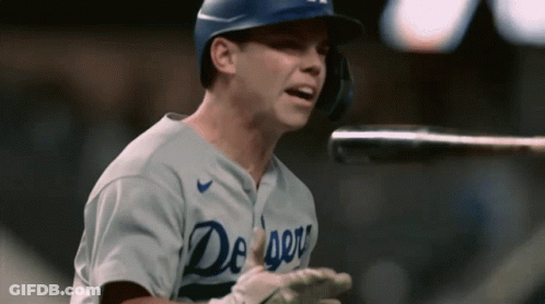 Dodgers Baseball Player Holding Bat GIF