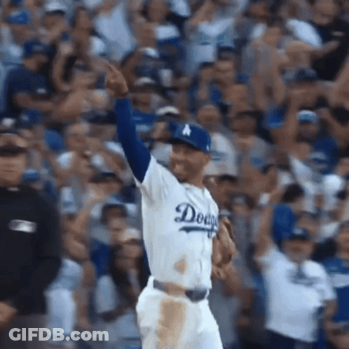 Dodgers Baseball Player In Crowd GIF