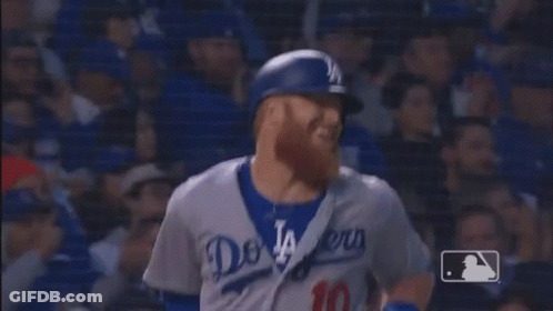 Dodgers Baseball Player In Dugout GIF