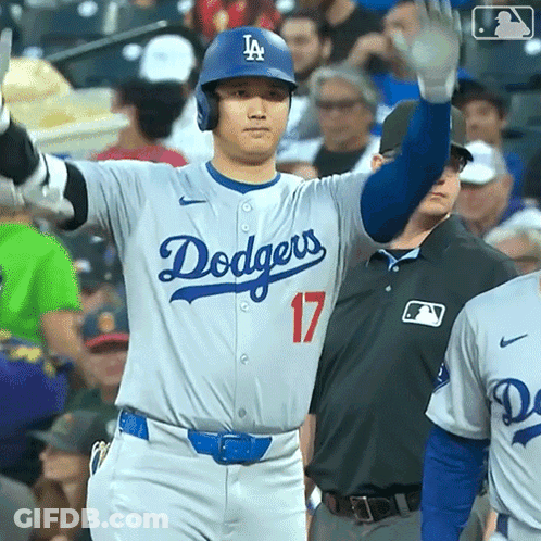 Dodgers Baseball Player Number 17 GIF