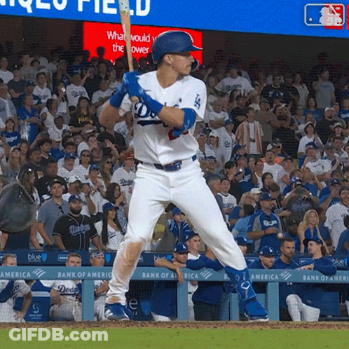 Dodgers Baseball Player Ready To Swing GIF