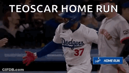 Dodgers Baseball Player Running Home GIF