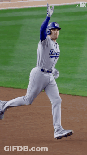 Dodgers Baseball Player Running To Home Plate GIF