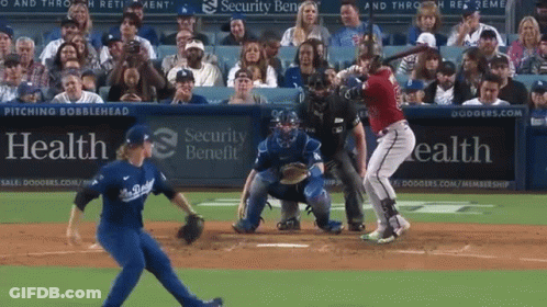 Dodgers Baseball Player Swinging GIF