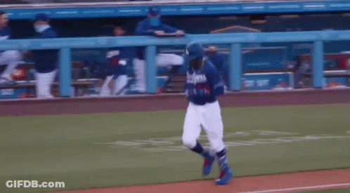 Dodgers Baseball Player Talking To Referee GIF