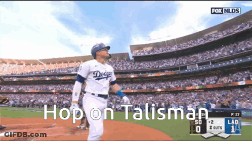 Dodgers Baseball Player With Hop On Talisman GIF
