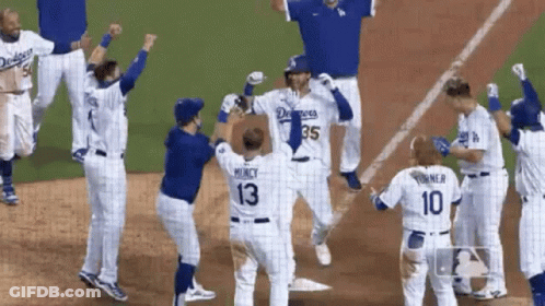 Dodgers Baseball Players Celebrating GIF