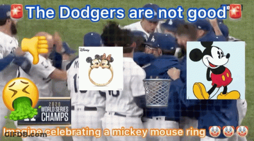 Dodgers Not Good Mickey Mouse Ring GIF