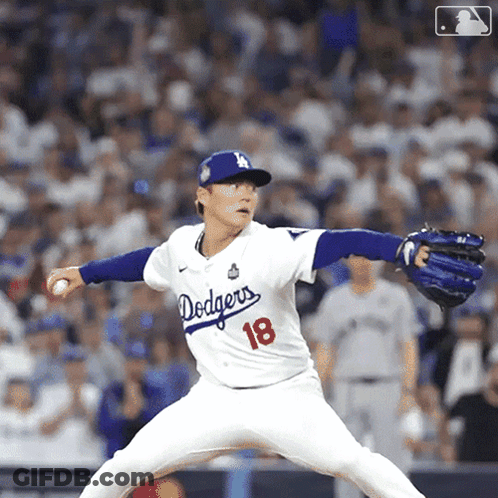 Dodgers Pitcher Throwing Baseball GIF