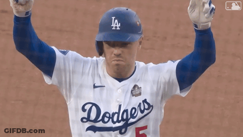 Dodgers Player Arms Up GIF