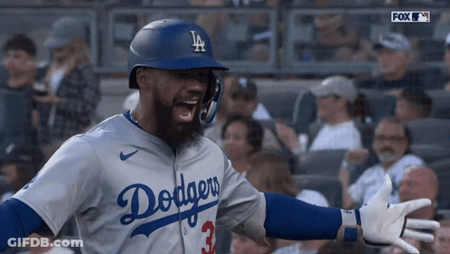 Dodgers Player Celebrating Home Run GIF