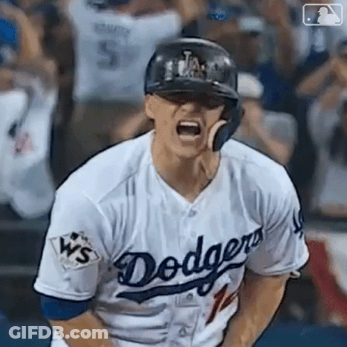 Dodgers Player Celebrating Win GIF