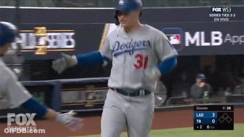 Dodgers Player Congratulated By Teammate GIF