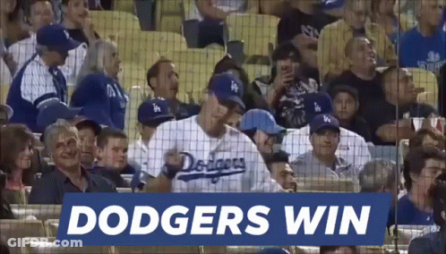 Dodgers Player In Front Of Fans GIF