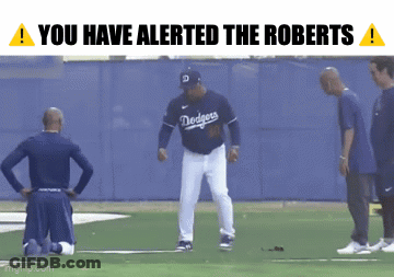 Dodgers Player Kneeling With You Have Alerted The Roberts Sign GIF