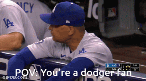 Dodgers Player Leaning On Railing POV You're A Dodger Fan GIF