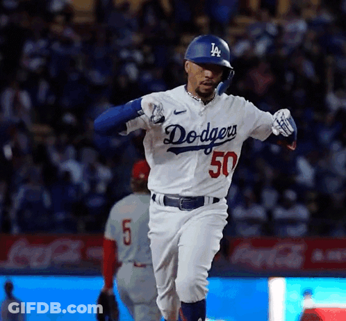 Dodgers Player Number 50 Running GIF