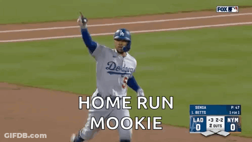 Dodgers Player Running Towards Home Run Mookie GIF
